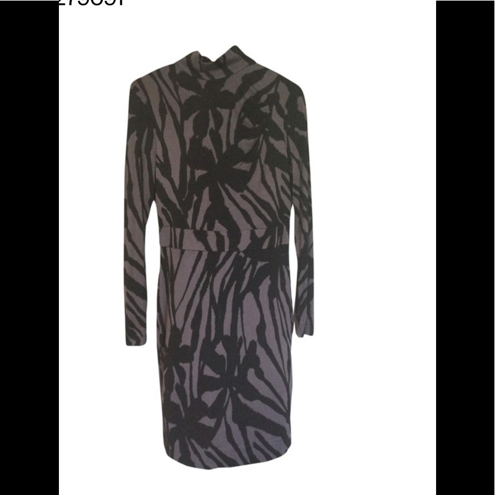 Tory Burch Gray/Black Willow Tabea Silk Night Out Dress Size M
